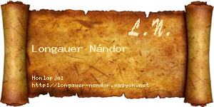 Longauer Nándor névjegykártya